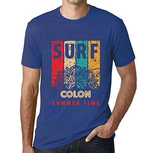 One in the City Hombre Camiseta Vintage T-Shirt Gráfico Surf Summer Time Colon Azul Real