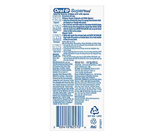 ORAL-B superfloss dientes seda 50 unidades, 12 unidades (12 x 50 unidades)