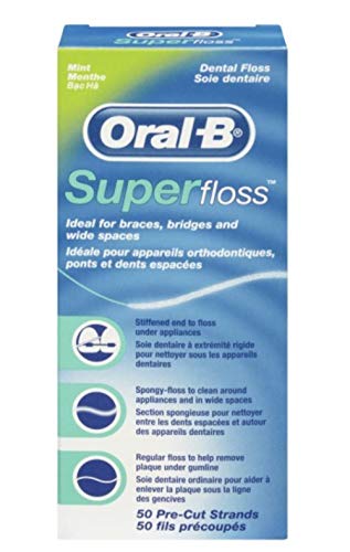 ORAL-B superfloss dientes seda 50 unidades, 12 unidades (12 x 50 unidades)