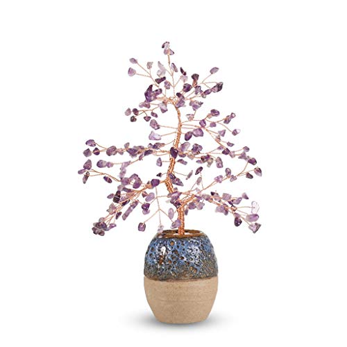 Ornamento de Escritorio Feng Shui Crystal dinero árbol Bonsai decoración del estilo de la decoración del hogar de la buena suerte y la riqueza espiritual regalo Prosperidad-Home Office Decor artesanía