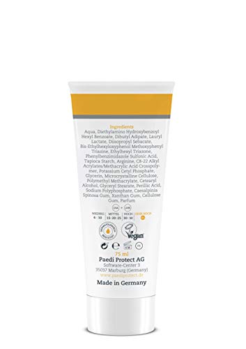 PAEDIPROTECT Meeressonnencreme für Kinder und Erwachsene (1x75ml) Lichtschutzfaktor 50 + (wasserfest, Anti-Sand, vegan)