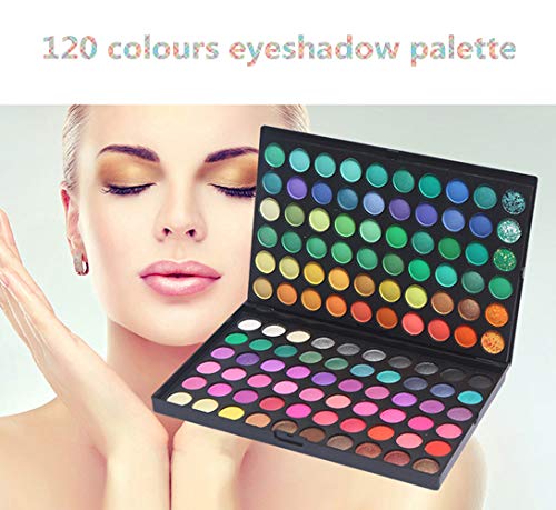 Paleta de Sombra de Ojos Colección Vivo Brillante Kit de Maquillaje Caja Profesional para Maquillaje Accesorio cosmético de Belleza (Paleta de Sombra de Ojos de 120 Colores) (120-1)