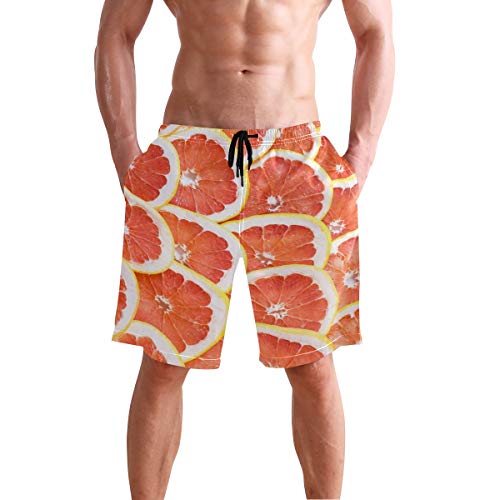 Pantalones cortos para hombre con diseño de toronja, con cordón en la cintura y forro de malla