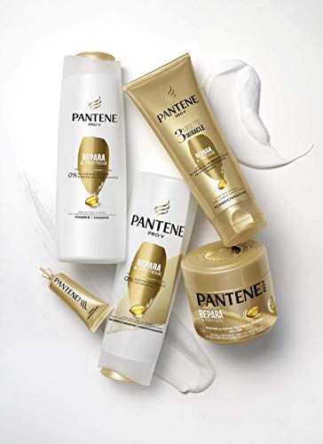 Pantene Pro-V Repara y Protege, Champú sin Colorantes Pelo Seco y Dañado - Pack Ahorro 3 x 700 ml, 0% siliconas, 0% aceites minerales, 0% colorantes, pelo 100% más fuerte