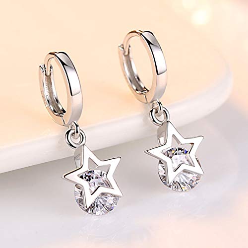 Pendientes de circón giratorios de circón pendientes de estrella que desea, regalos para usted mismo/familia/amantes