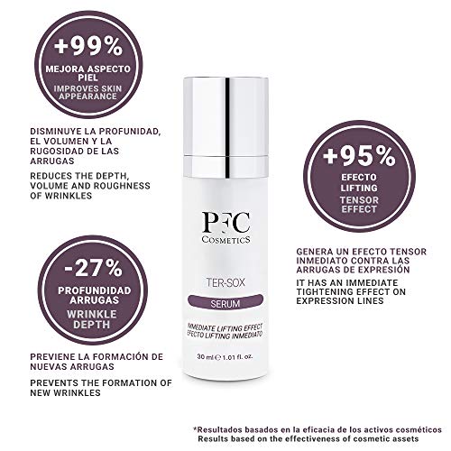 PFC Cosmetic Serum Facial Ter-Sox Serum Efecto Botox 30ml Tratamiento antiedad con Argireline® Crema Suave Antienvejecimiento Natural el Cuidado Personal de la Cara y Piel