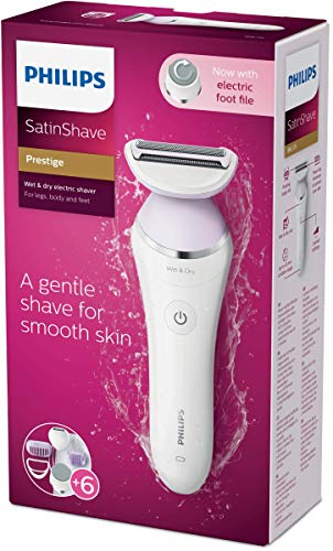 Philips SatinShave Prestige BRL175/00 maquinilla de afeitar para mujer Rosa, Blanco 1 cabezal(es) Recortadora - Depiladora femenina (Rosa, Blanco, AC/Batería, Ión de litio, 1,5 h, 40 min, 15 V)