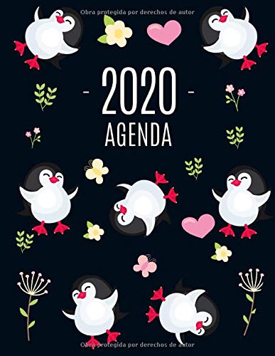 Pingüino Agenda 2020: Planificador Annual | Enero a Diciembre 2020 | Ideal Para la Escuela, el Estudio y la Oficina