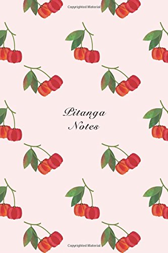 Pitanga Notes: 6"x9" Unruled Blank Notebook Watercolor Texture Design Tropical Organic Fruit Pattern Cover. Matte Softcover Note Book Journal