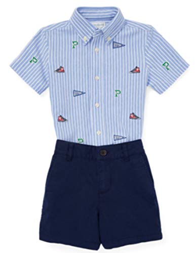 Polo Ralph Lauren Polo Ralph Laurent Conjunto Schiff Set-ST-SHS - Conjunto Camisa Y Bermuda Bebe (9 Meses)