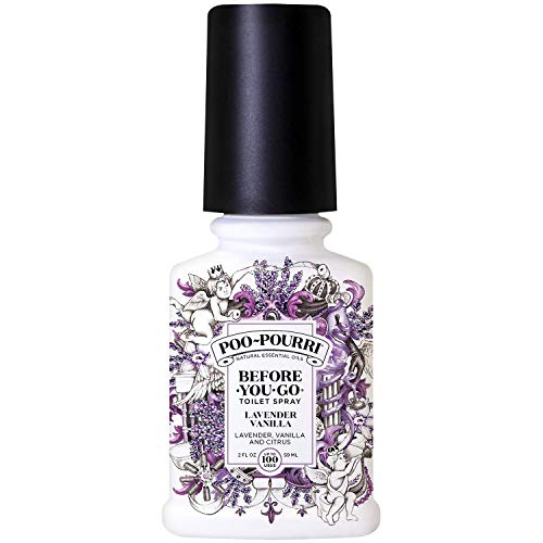 Poo Pourri el perfume para inodoro"before-you-go", 59 ml, el único spray de inodoro 100% natural de aceites esenciales, lavanda y vainilla