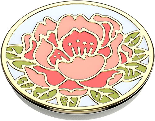 PopSockets PopGrip - Soporte y Agarre para Teléfonos Móviles y Tablets con un Top Intercambiable - Blooming Peony Pink Enamel