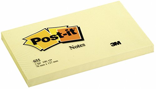 Post-It Notes Yellow Etiqueta autoadhesiva paquete de 12 unidades, Single, 127 x 76 mm, Amarillo