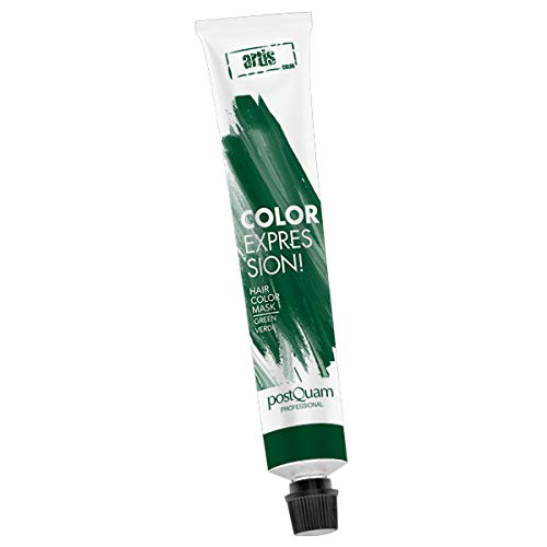 PostQuam - Mascarilla Color Expression, Tinte temporal de pelo - Color Verde - Pack de 3 unidades - 60 gr