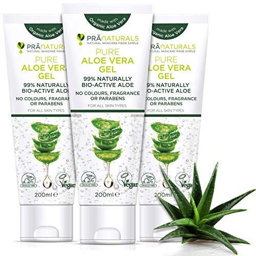 PraNaturals Aloe Vera Pura Gel (paquete de 3)