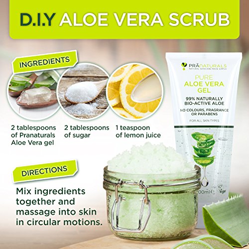 PraNaturals Aloe Vera Pura Gel (paquete de 3)