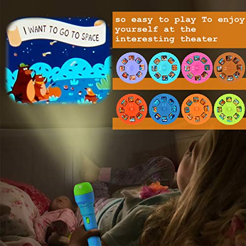 PROACC Story Disc 8 Fairy Tales Movies 64 Diapositivas para Story Projection Torch Story Film Replacement para niños Sleep Story Projector Bedtime Story Toy para niños y niñaste Regalo para Niños