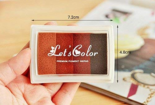 Rainbow arte dedo almohadillas de tinta sellos florales 24 DIY colores para sello de goma DIY Scrapbooking y tarjeta de decoración (6 almohadilla de tinta)