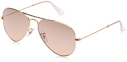 Ray-Ban Aviator Large Metal, Gafas de Sol Unisex Adulto, Transparente (Crystal Brown & Pink Silver Mirror), 58