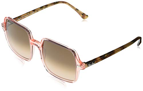 Ray-Ban Square II Gafas, ROSA TRANSPARENTE, MARRON HABANA, 53 Unisex Adulto