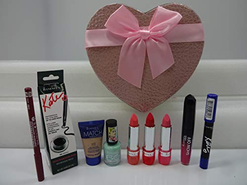 Regalo de San Valentín: caja de regalo de Rimmel London, 7 piezas de Rimmel maquillaje productos lote + base gratuita