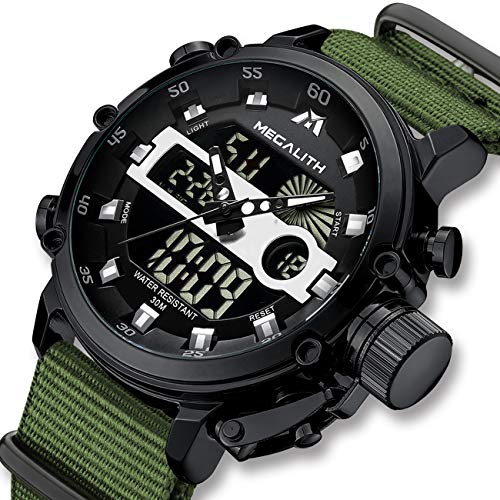 Reloj Hombre Digital Militar Reloj Analogico Digital Hombre Grandes Deportivo Cronometro LED Relojes de Pulsera Impermeable Calendario