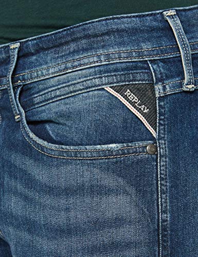 REPLAY Anbass Coin Zip Vaqueros Slim, Azul (Medium Blue 9), W31/L30 (Talla del Fabricante: 31) para Hombre