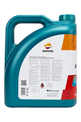 Repsol RP135U55 Aceite de Motor para Coche, Multicolor, 5 L