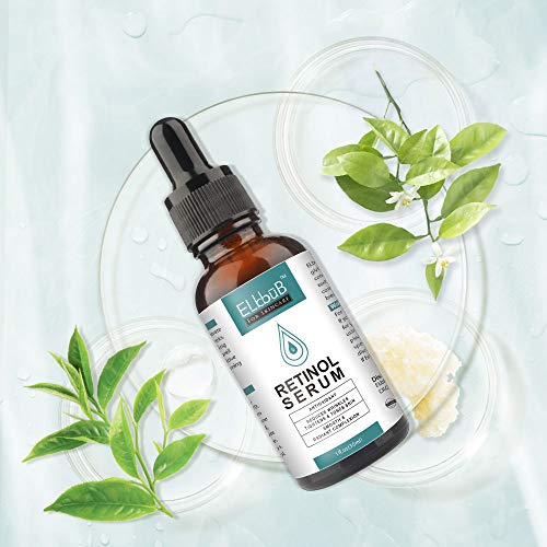 Retinol Serum – 2,5% retinol contenido Sistema con Vitamin C & Vegan ácido hialurónico – Reparación Piel, Cicatriz, Mancha Oscura, Línea Fina y Arrugas para Cara y Piel