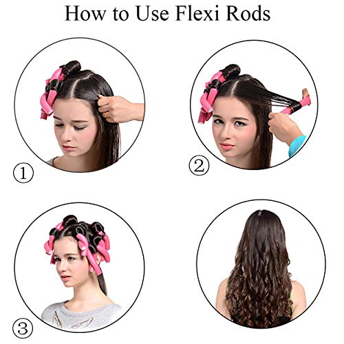 Rodillos para Rizador de Espuma Rulos Flexibles para Rizar Pelo Sin Calor Y Sin Daños, Rulos para el Pelo Profesional para Corto/Largo/Rizos Accesorio de Peluquería Rizador, Siete colores(42PCS)