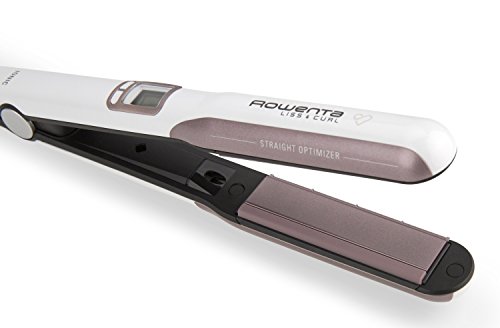 Rowenta Premium Care Liss & Curl SF7660F0 - Plancha de pelo con función alisadora y rizadora, recubrimiento de cashmere Keratin con aceite de argán, generador de iones, protección cabello