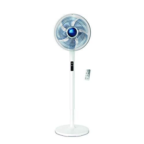 Rowenta Turbo Silence Extreme VU5770 Ventilador de pie potente, silencioso, mando a distancia, 5 velocidades, Brisa natural y Eco, temporizador, auto off, oscilación automática, altura regulable