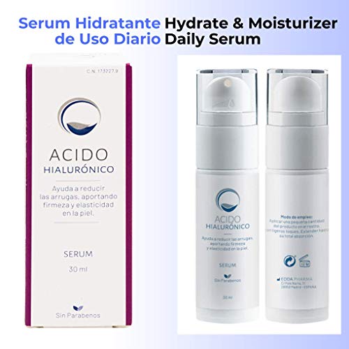 Serum Facial Ácido Hialurónico 30 ml - Antiedad Antiarrugas Hidratante - No graso - Textura gel – Absorción Rápida – Todo tipo de Pieles - Unisex