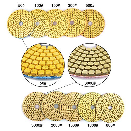 Set De Pulido De Piedra, Almohadilla Pulidora De Piedra Roscada M10, Almohadillas De Pulido De Diamante, Accesorios Para Pulir Piedra Para Pulir Granito, MáRmol, Piedra Caliza, Travertino, Etc.