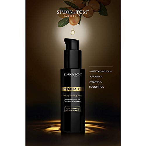 Simon & Tom - PREMIUM LIFTING - Crema Reafirmante para Cuello, Efecto Lifting Instantáneo y piel más lisa a largo plazo, Con Fitotensores y Aceite de Argán Orgánico, Vegano, 100ml