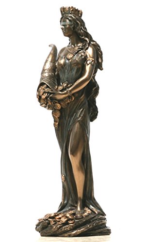 Statue Déesse Fortune Tyche Luck Fortuna Sculpture Figurine 7.28"