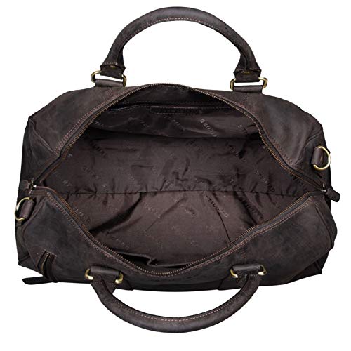 STILORD 'Keanu' Bolsa de Viaje Cuero Hombre Vintage Maleta de Mano Deporte Bolso para Equipaje de Cabina de de Piel auténtico, Color:marrón Oscuro