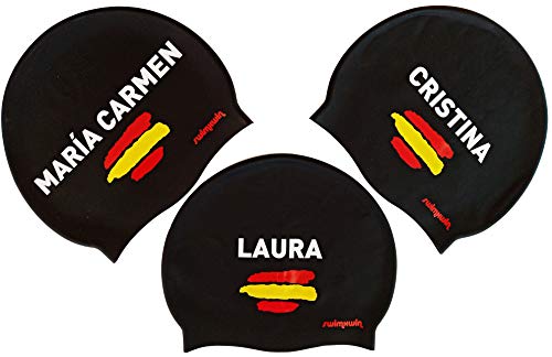 Swimxwin Marta | Gorro de Silicona Personalizado con tu Nombre | España |Gorro de Natación| Alta Comodidad y aderencia | Diseño y Estilo Italiano