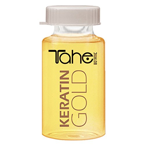 Tahe Keratin Gold Oro líquido con Queratina Pura, Células Madre Vegetales Activas y Aceite de Argán, 10 ml