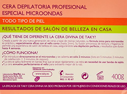 Taky Sensaciones Cera Divina Corporal - Bandas depilatorias, 400 gr