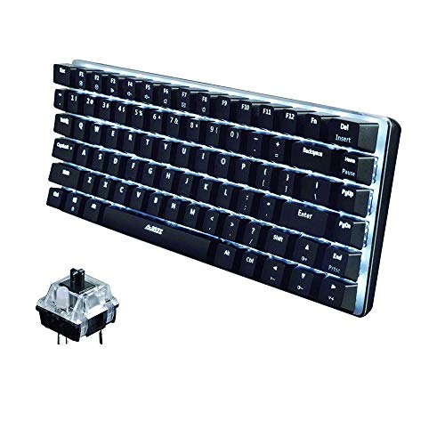 Teclado mecánico AK33 de Lexon tech, teclado para juegos con cable USB con retroiluminación LED azul, teclado compactos de 82 teclas, interruptores azul negro, mecanógrafos y jugadores de juegos