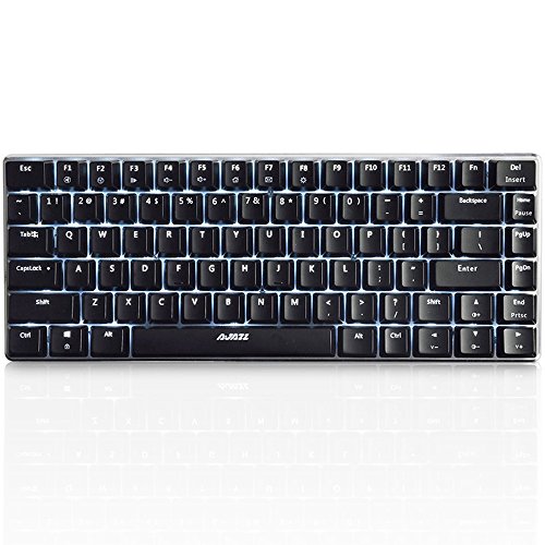 Teclado mecánico AK33 de Lexon tech, teclado para juegos con cable USB con retroiluminación LED azul, teclado compactos de 82 teclas, interruptores azul negro, mecanógrafos y jugadores de juegos