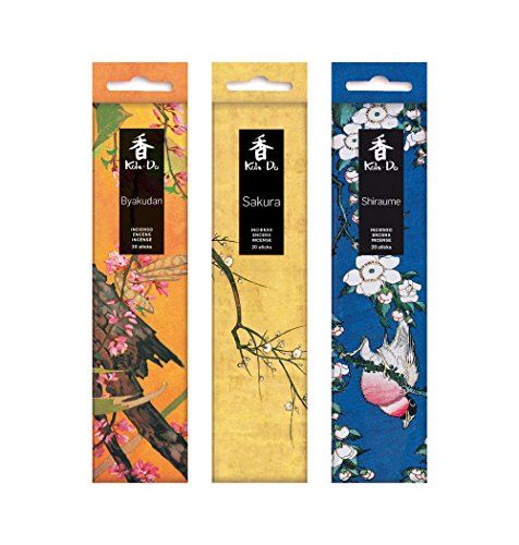 Tierra Zen Set KOH Do Shiraume (Ciruelo, Sakura (Cerezo), Sándalo Blanco Incienso, Talla Única