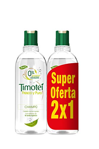 Timotei Champú 2 en 1 Fresco y Puro - 2 Unidades de 400 ml, Total - 800 ml