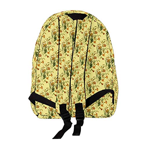 TIZORAX - Mochila Unisex con diseño de Flores de Narciso, Color Amarillo