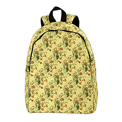 TIZORAX - Mochila Unisex con diseño de Flores de Narciso, Color Amarillo