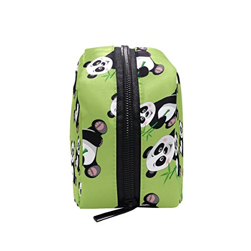 TIZORAX Panda Bamboo Green Handy Bolsa de Cosméticos Embrague Bolsa de Maquillaje Organizador Bolsa de Viaje