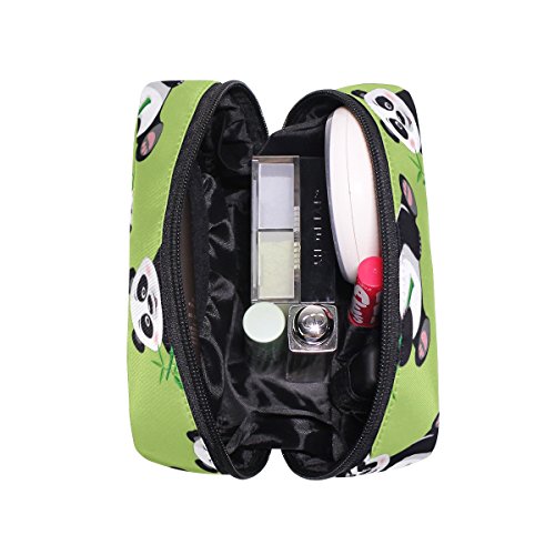 TIZORAX Panda Bamboo Green Handy Bolsa de Cosméticos Embrague Bolsa de Maquillaje Organizador Bolsa de Viaje