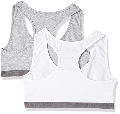 Tommy Hilfiger 2 Pack Bralette Corsé, Multicolor (1 Grey Heather / 1 White 033), 164 (Talla del Fabricante: 14-16) para Niñas