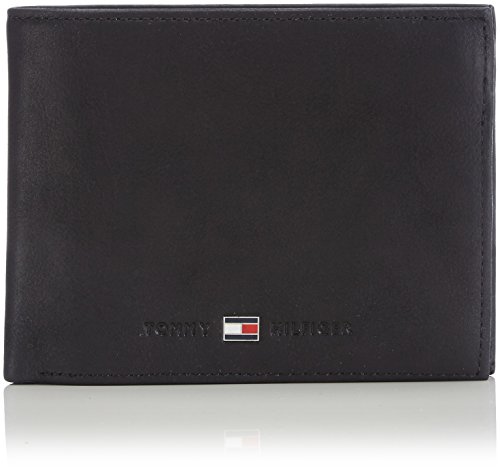 Tommy Hilfiger Johnson CC Flap and Coin Pocket, Cartera Hombre^Mujer, Black, OS